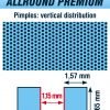 table tennis pimples vertical distribution